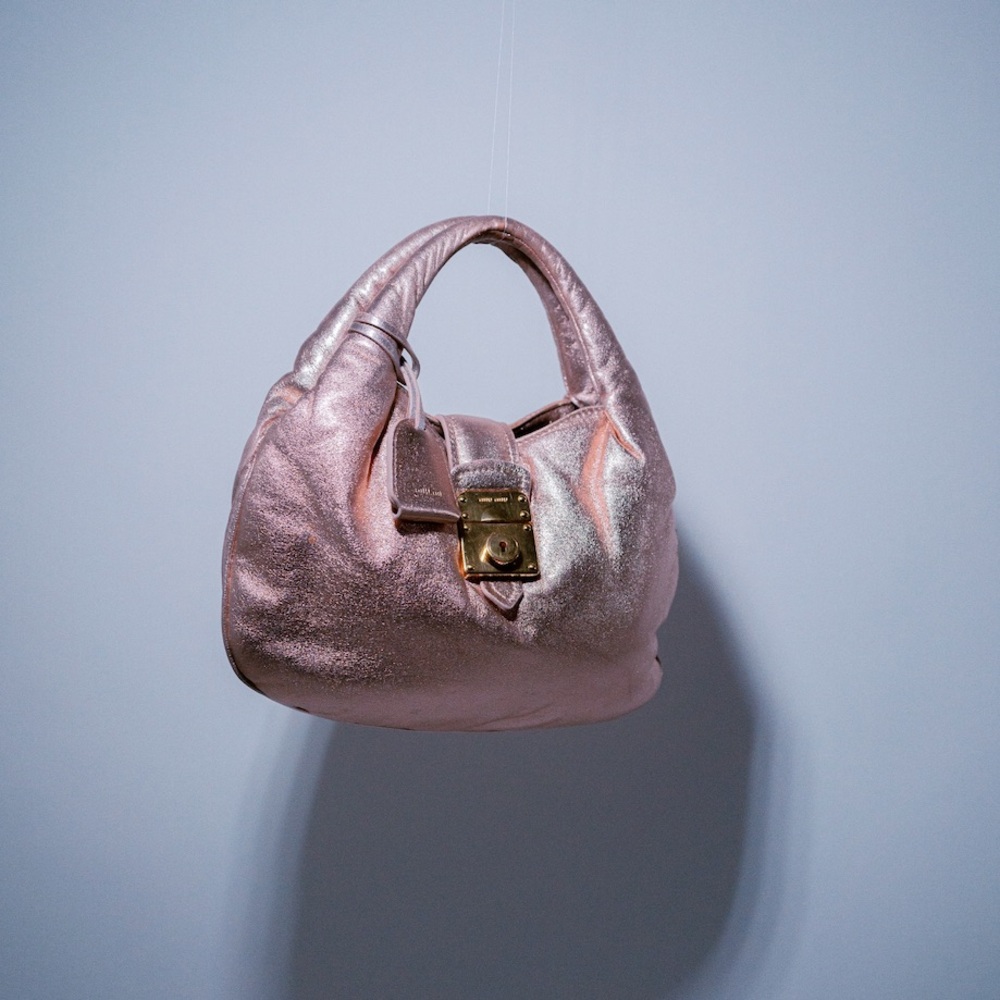 Miu Miu Metallic Rose Gold Puff Bag
